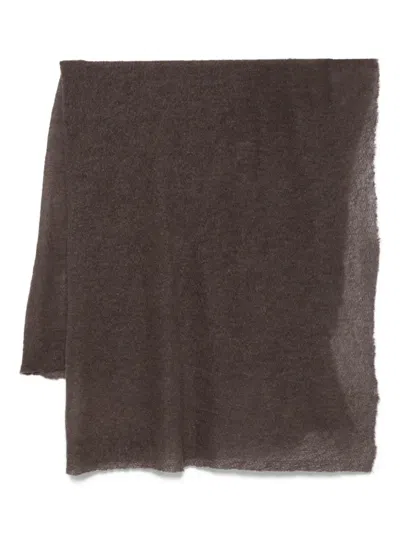 Botto Giuseppe Raw-edge Cashmere Scarf In Brown