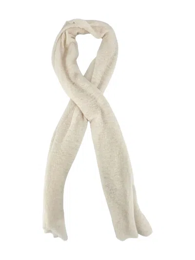Botto Giuseppe Small Cashmere Scarf In White