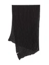 Botto Giuseppe Striped-pattern Cashmere Scarf In Black