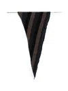 Botto Giuseppe Striped Triangular Scarf In Black