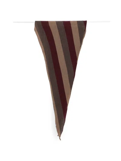 Botto Giuseppe Stripe-print Scarf In Brown