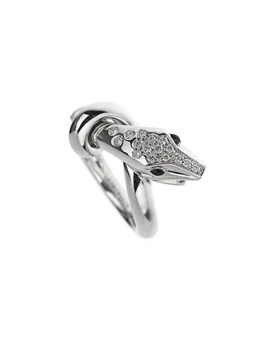 Boucheron 18k 0.30 Ct. Tw. Diamond Kaa Snake Ring (authentic Pre-loved) In Metallic