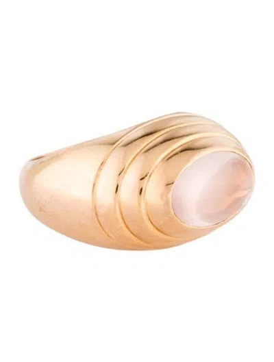 Pre-owned Boucheron 18k 3.21ct Star Rose Quartz Jaipur Cocktail Ring In Multi