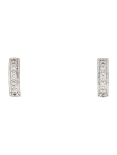 Pre-owned Boucheron 18k Diamond Quatre Radiant Huggie Earrings In Multicolor