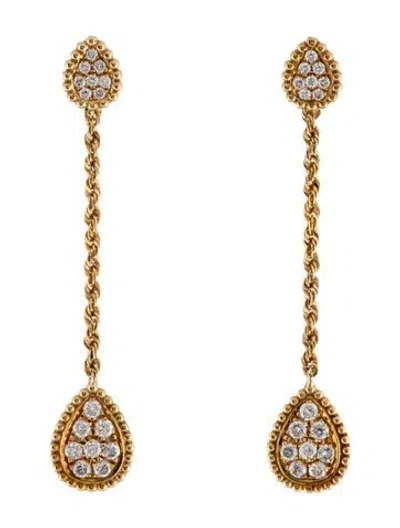 Pre-owned Boucheron 18k Diamond Serpent Bohème Drop Earrings In Multi