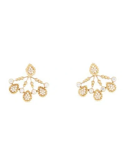 Pre-owned Boucheron 18k Diamond Serpent Boheme Earrings In Multicolor