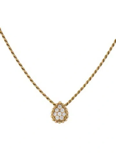 Pre-owned Boucheron 18k Diamond Serpent Boheme Pendant Necklace, 17.5" In Multi
