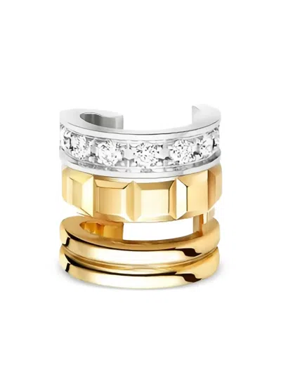 Boucheron 18k Gold Mini Quatre Radiant Edition Diamonds Single Earring