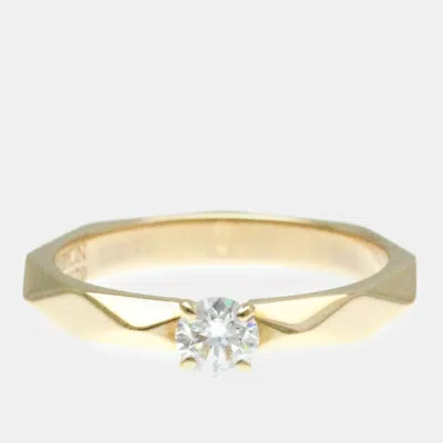 Pre-owned Boucheron 18k Pink Gold Diamond Facette Ring Eu 51