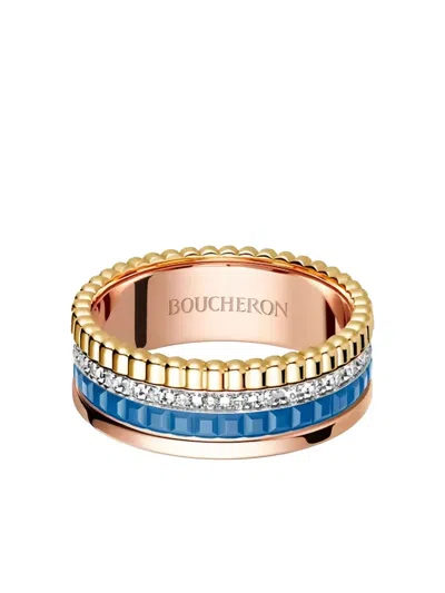 Boucheron Quatre 18k玫瑰金钻石戒指 In Pink