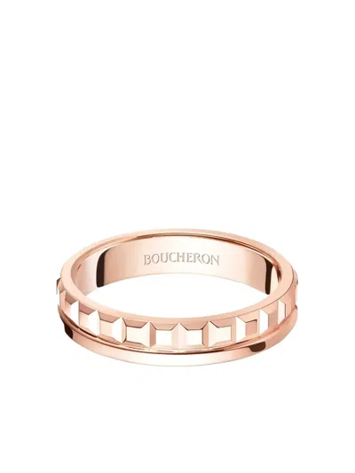 Boucheron 18k Rose Gold Quatre Radiant Edition Ring In Pink