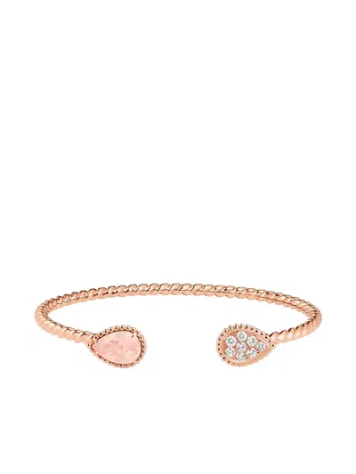 Boucheron 18k Rose Gold Serpent Bohème Diamond And Quartz Bracelet In Pink