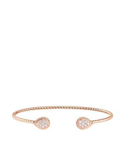 Boucheron 18k Rose Gold Serpent Bohème Diamond Bracelet In Pink