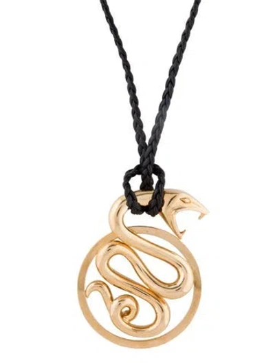 Pre-owned Boucheron 18k Serpent Pendant Necklace, 41" In Black