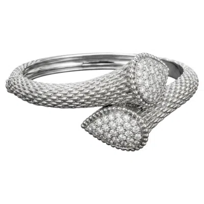 Pre-owned Boucheron 18k White Gold & 2.60ct Diamond Bracelet Bangle
