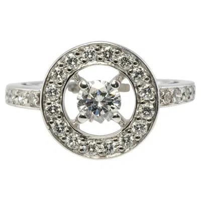 Pre-owned Boucheron 18k White Gold Circle Ring, .76ct Vvs1 Diamond, Size 5