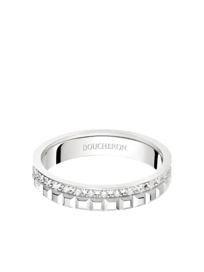 Boucheron 18k White Gold Quatre Radiant Edition Diamond Ring In Silver