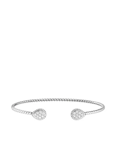 Boucheron 18k White Gold Serpent Bohème Diamond Bracelet In Silver