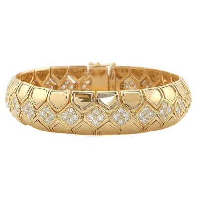 Pre-owned Boucheron 18k Yellow Gold Diamond Bracelet