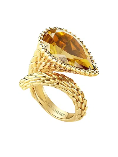 Boucheron 18k Yellow Gold Serpent Boheme Citrine Ring