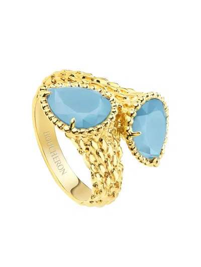 Boucheron 18k Yellow Gold Serpent Boheme Gemstone Ring