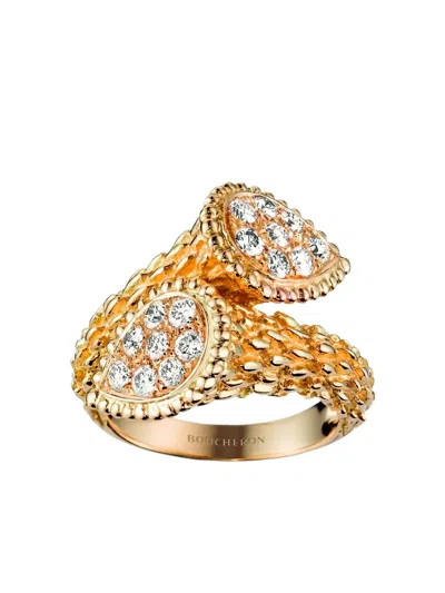 Boucheron 18k Yellow Gold Serpent Bohème Toi Et Moi Diamond Ring