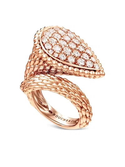 Boucheron 18k玫瑰金 Serpent Bohème 钻石戒指 In Gold