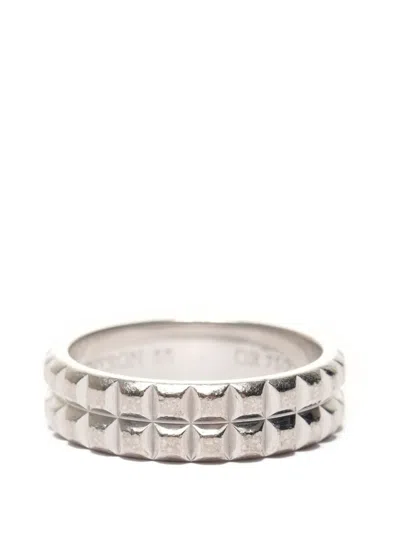 Pre-owned Boucheron 2000s Diamond Point 18kt White Gold Ring In Silver