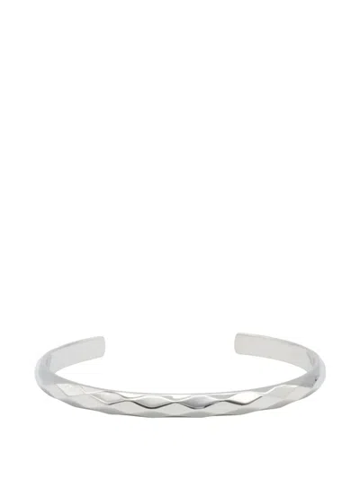 Pre-owned Boucheron 2010s Facette Cuff Bracelet In Silver