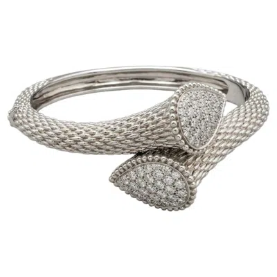 Pre-owned Boucheron 3 Carat Diamond 18k White Gold Serpent Boh�me Bangle