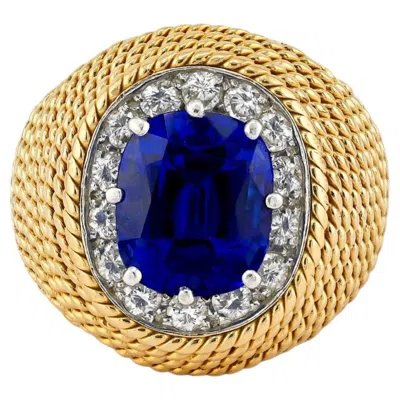Pre-owned Boucheron 3.70 Ct. No-heat Kashmir Sapphire Ring, C.1950 In Blue
