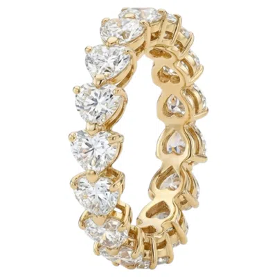 Pre-owned Boucheron 5.55 Carat Heart Shape Diamond Band Ring 18k Yellow Gold