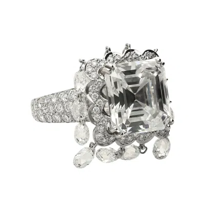 Pre-owned Boucheron 8.03 Carat Emerald-cut  "laperouse" Briolette Gia Diamond Ring In Multi