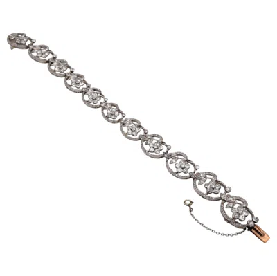 Pre-owned Boucheron Art Nouveau Diamond And Platinum Bracelet, Circa 1910, 6.50 Carats In Multiple