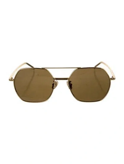 Pre-owned Boucheron Aviator Tinted Sunglasses In Gold