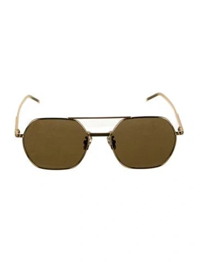 Pre-owned Boucheron Aviator Tinted Sunglasses W/ Tags In Gold