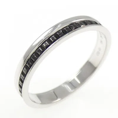 Pre-owned Boucheron Black Silver Band Ring ()