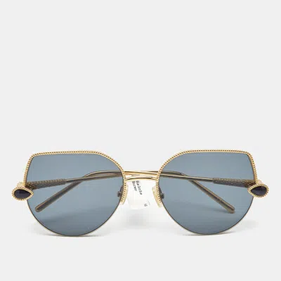Pre-owned Boucheron Blue/gold Tone Gradient Bc0079s Aviator Sunglasses