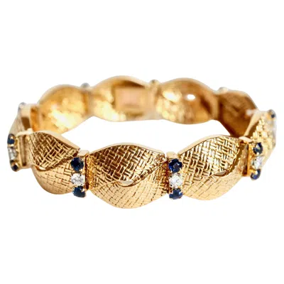 Pre-owned Boucheron Bracelet Sapphires And Diamonds Circa 1960 In 18 Carat Yellow Gold