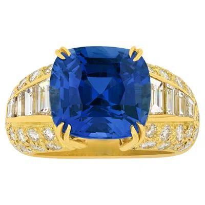 Pre-owned Boucheron Burma Sapphire Ring, 7.11 Carats In Blue