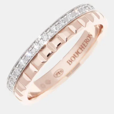 Pre-owned Boucheron Bvlgari 18k White Gold Pink Gold Diamond Radiant Quatre Ring Metal