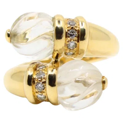 Pre-owned Boucheron Carved Rock Crystal And Diamond Toi Et Moi Ring In Multi