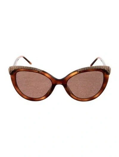 Pre-owned Boucheron Cat-eye Tinted Sunglasses In Brown