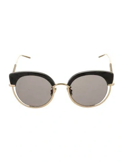 Pre-owned Boucheron Cat-eye Tinted Sunglasses In Gold