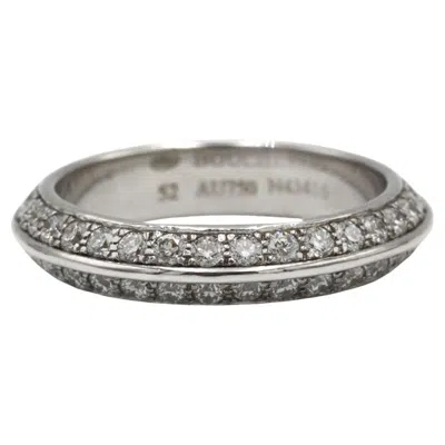 Pre-owned Boucheron Diamond Double Band Ring, Signed & Numbered, 18k White Gold