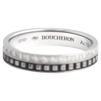 Pre-owned Boucheron Diamond White Gold 18k Quatre Black Edition Wedding Band Ring