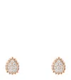 Boucheron Extra Small Rose Gold And Diamond Serpent Bohème Motif Earrings In Pink