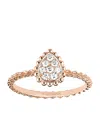 Boucheron Extra Small Rose Gold And Diamond Serpent Bohème Motif Ring In Rose