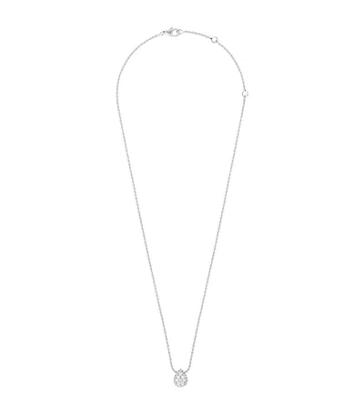 Boucheron Extra Small White Gold And Diamond Serpent Bohème Motif Pendant In Silver