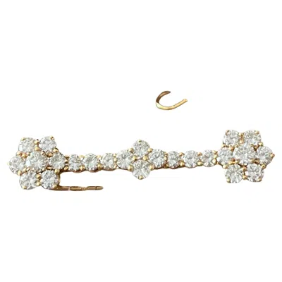 Pre-owned Boucheron Fine 18 K Yellow Gold Diamond Bar Pin By